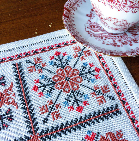 Balkan Quartet Cross Stitch Pattern - Avlea Folk Embroidery