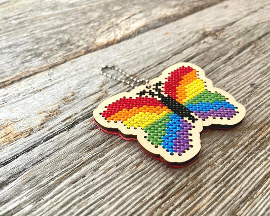 Rainbow Butterfly Ornament Kit - Canadian Stitchery