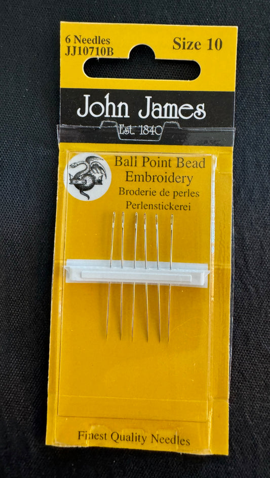 Size 10 John James Ball Point Bead Embroidery Needles