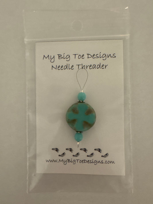 Turquoise Cross Wire Needle Thread - My Big Toe Designs