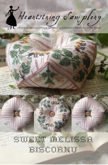 Sweet Melissa Biscornu - Heartstring Samplery