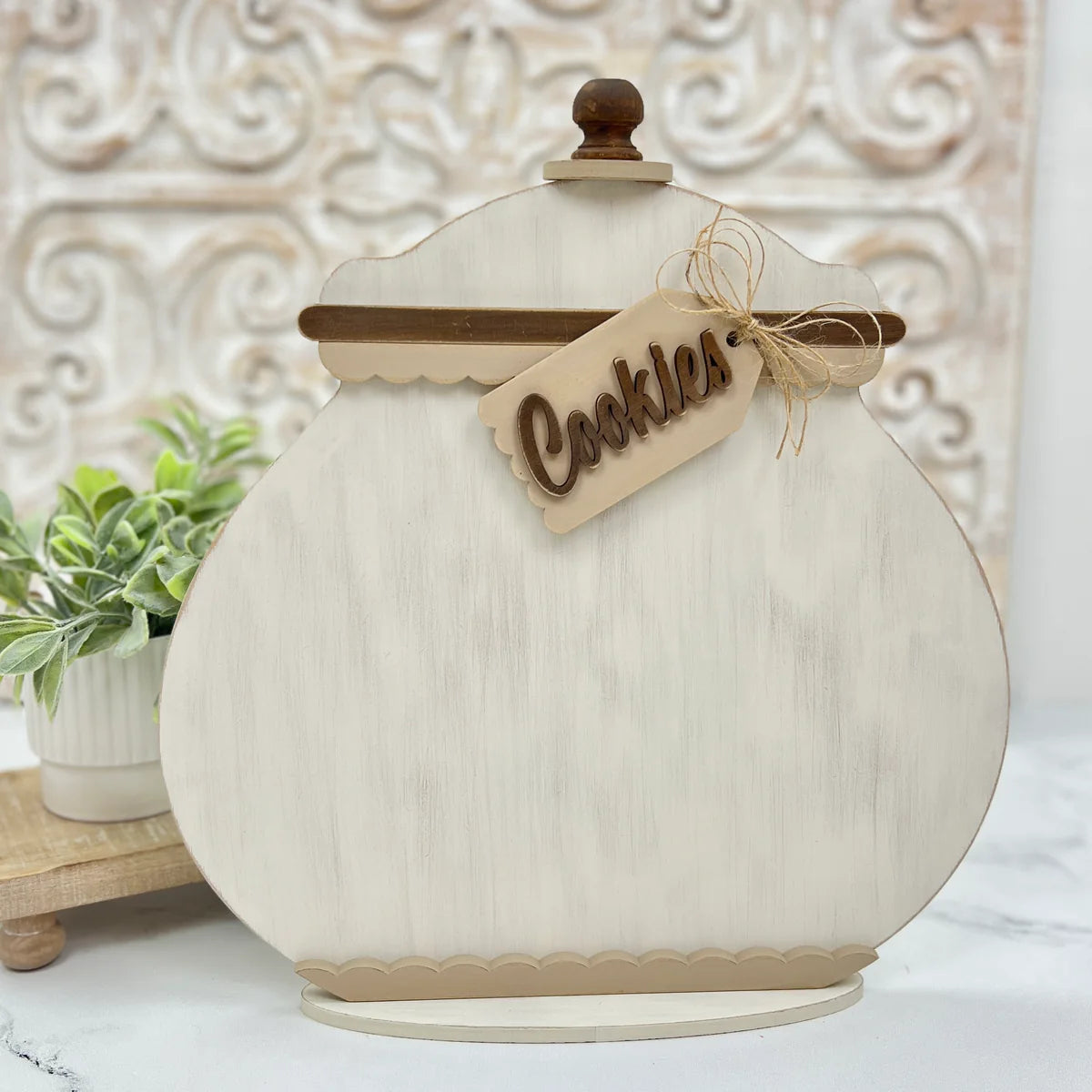 Round Cookie Jar Finishing Board - Paisley and Polka Dots