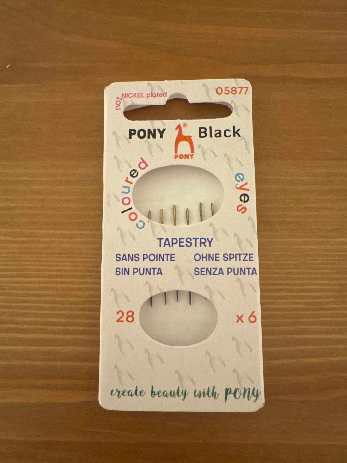Size 28 Pony Black Colored Eye Tapestry Needles