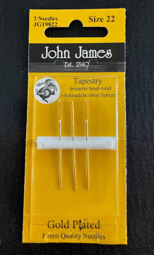 Size 22 Gold Plated John James Tapestry Needles