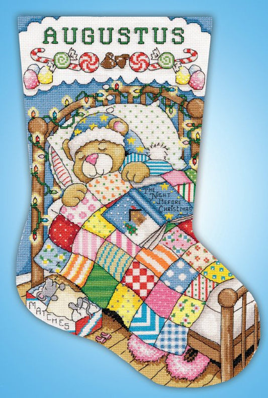 Sleepy Bear Counted Cross Stitch Stocking Kit - Design Works