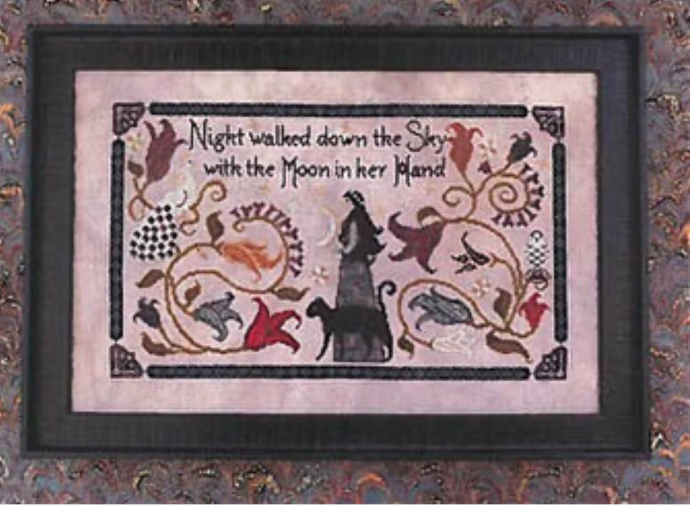 Night Walked Down - Blue Flower Stitching