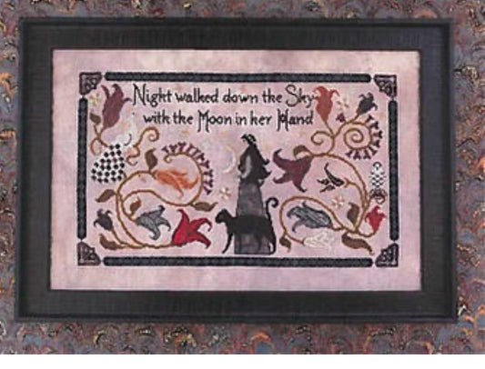 Night Walked Down - Blue Flower Stitching