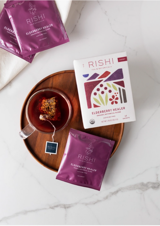 Elderberry Healer Organic Herbal Tea Sachets - Rishi Tea & Botanicals