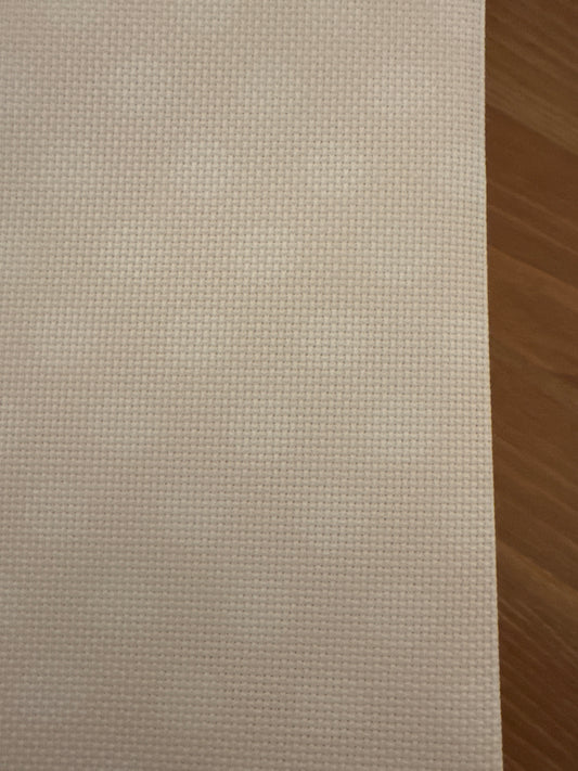 16 Count Aida White Polka Dots on Coconut Fabric by Fabric Flair