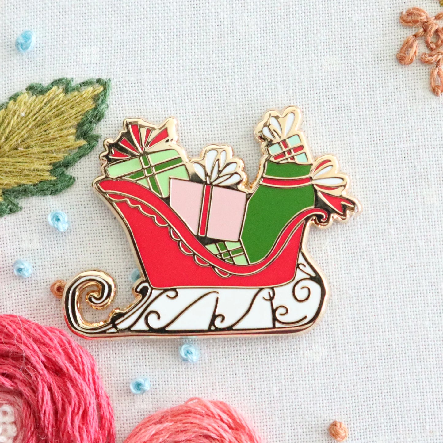 Santa's Sleigh Needle Minder - Flamingo Toes