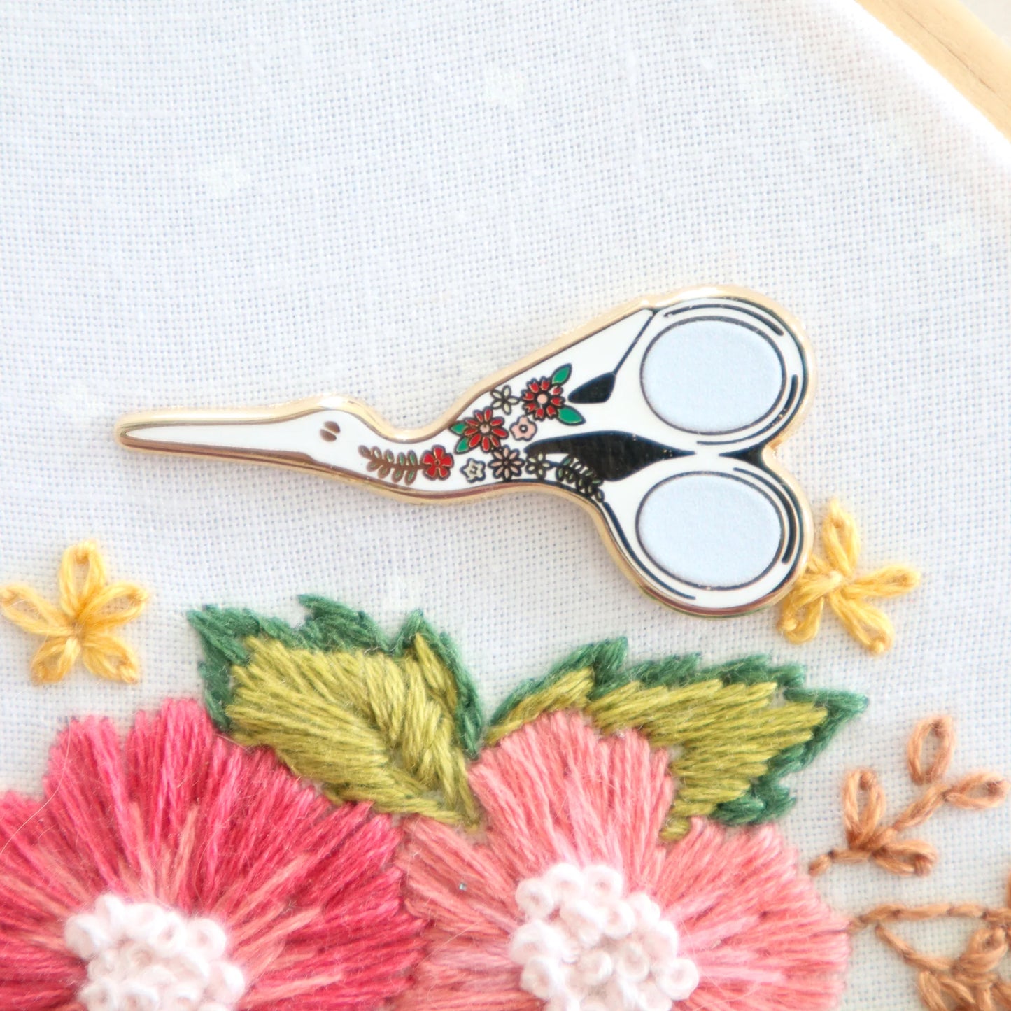 Embroidery Scissors Needle Minder - Flamingo Toes