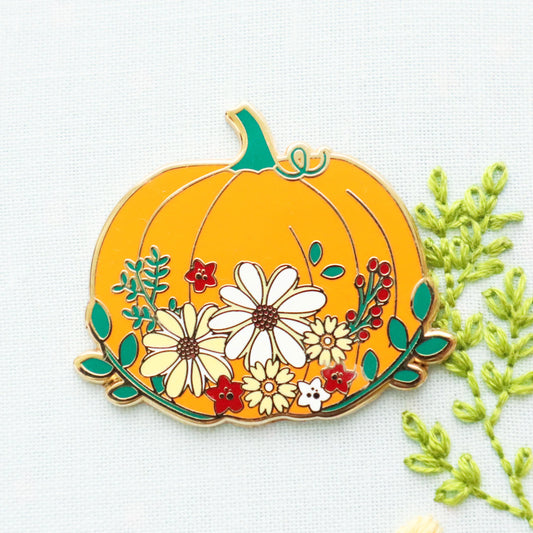 Floral Pumpkin Needle Minder - Flamingo Toes