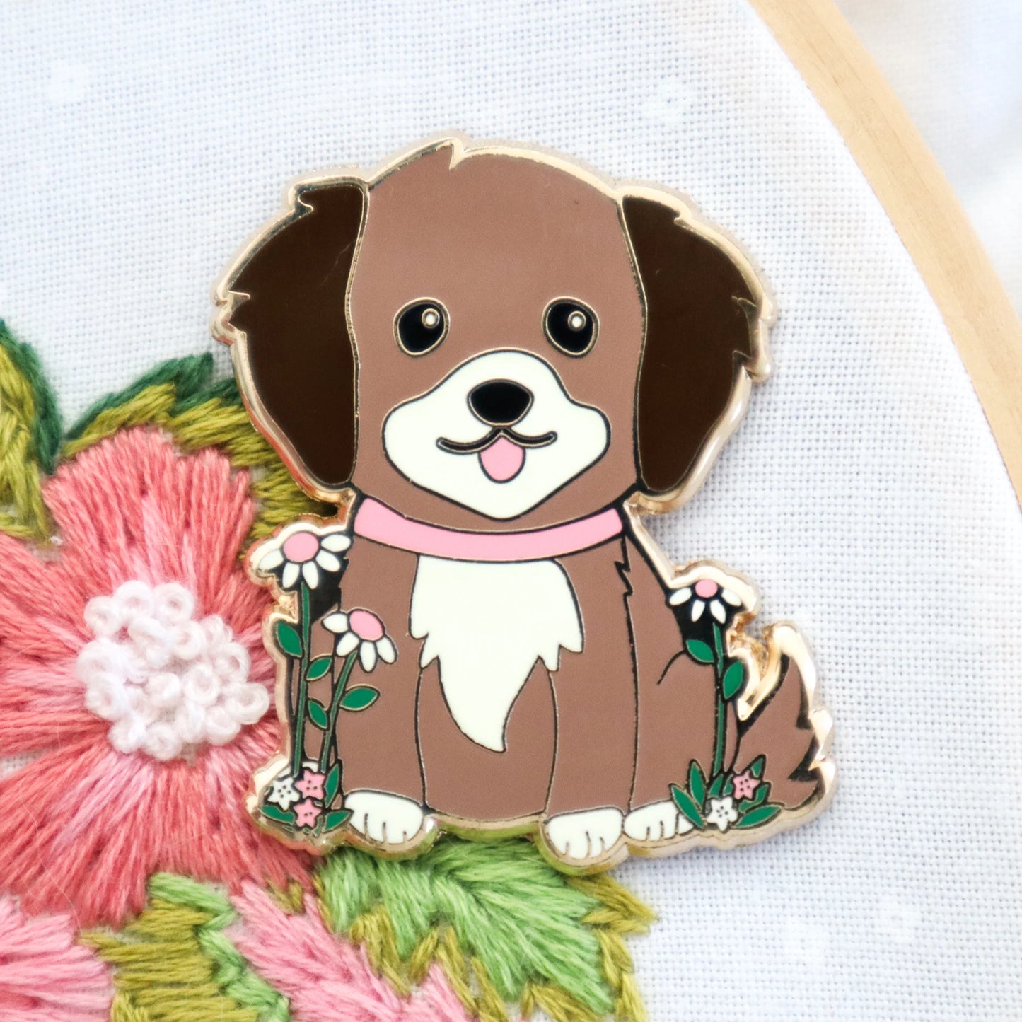 Daisy Puppy Needle Minder - Flamingo Toes