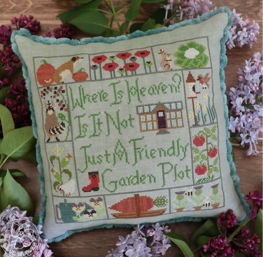 In the Garden - Blue Flower Stitching