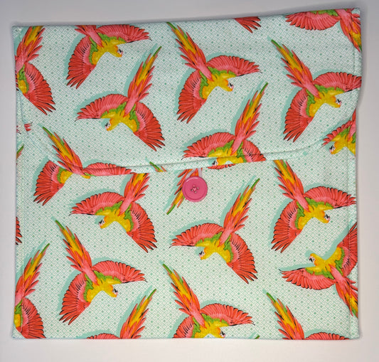 Parrot Fabric Envelope Style Project Bag