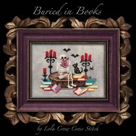 Buried in Books - #2 Book Lover’s Halloween Series - Lola Crow Cross Stitch