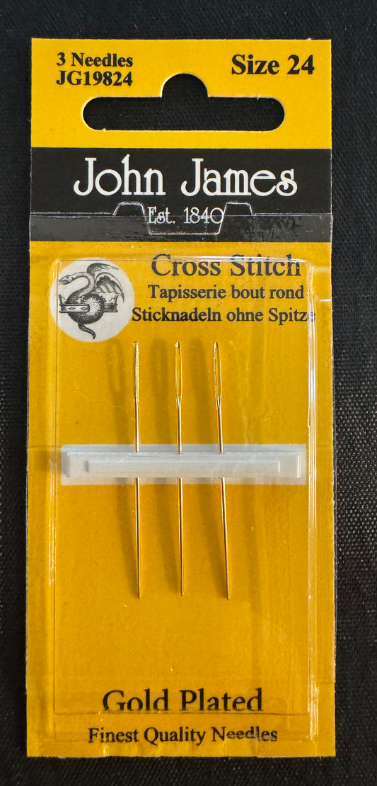 Size 24 Gold Plated John James Tapestry Needles
