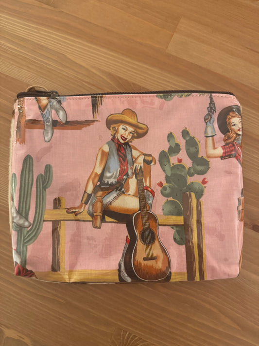 Pink Western Cowgirl Accessory Pouch - Atenti