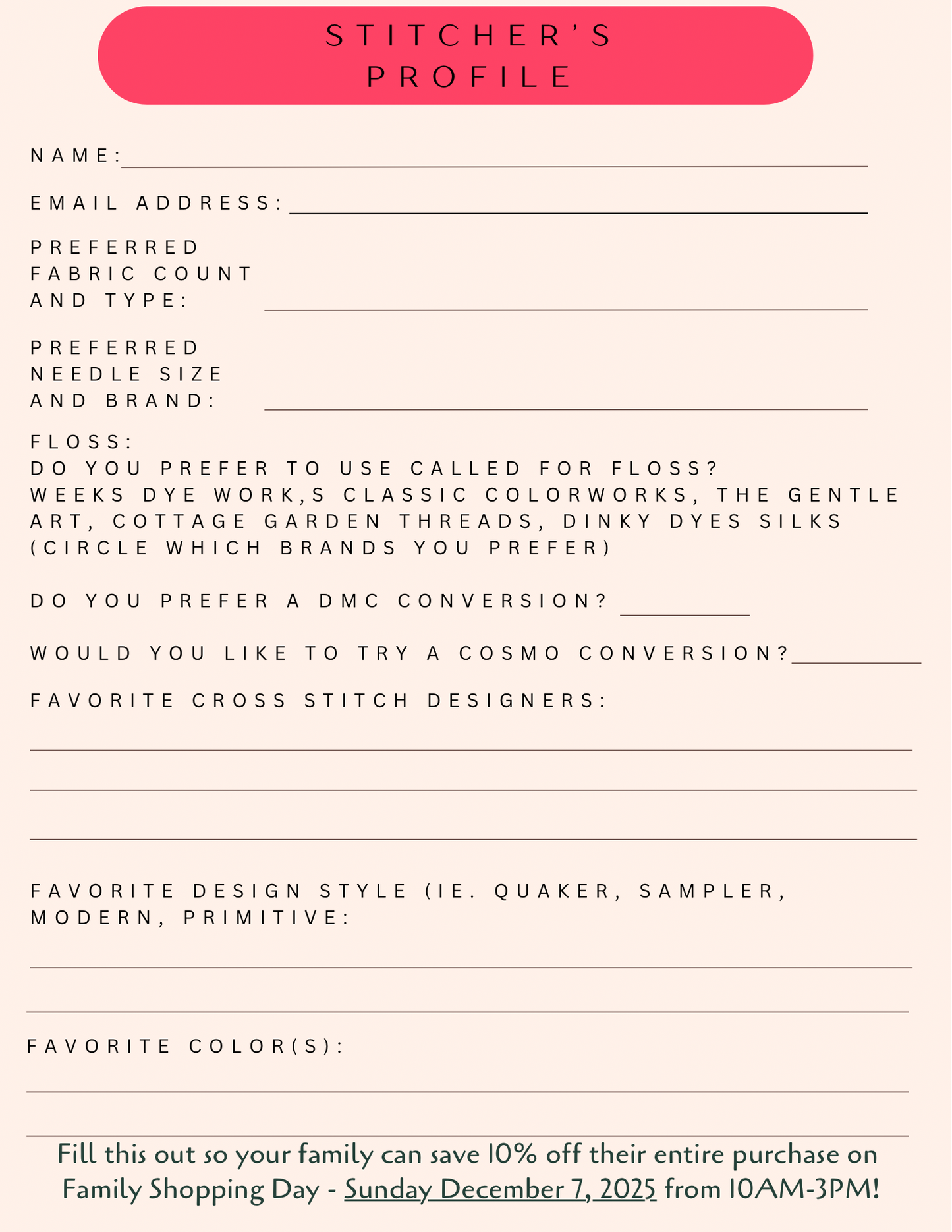 Friends and Family Shopping Day!