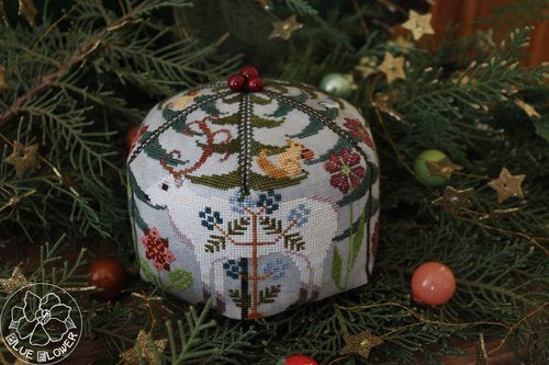 Festive Forest - Blue Flower Stitching