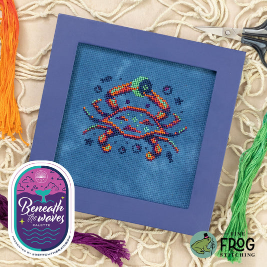 Crescent Crab (xStitch the Rainbow Collab) - Fine Frog Stitching - 2026 Nashville Needlework Market PREORDER
