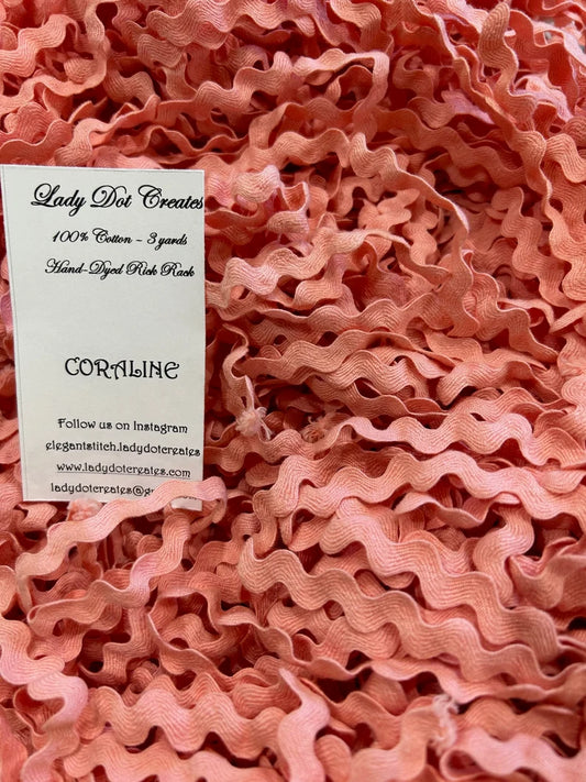 1/2" Rick Rack - Coraline - Hand-dyed Cotton - Lady Dot Creates