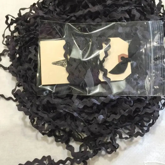 7/32" Rick Rack - Licorice - Hand-dyed Cotton - Lady Dot Creates