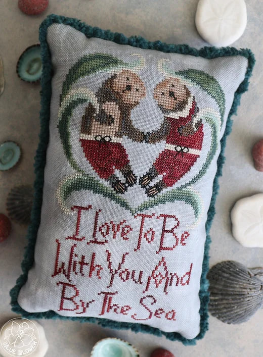 Summer Valentine - Blue Flower Stitching