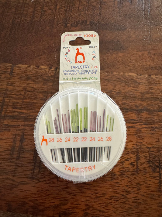Pony Black Colored Eye Tapestry Needles in Compact