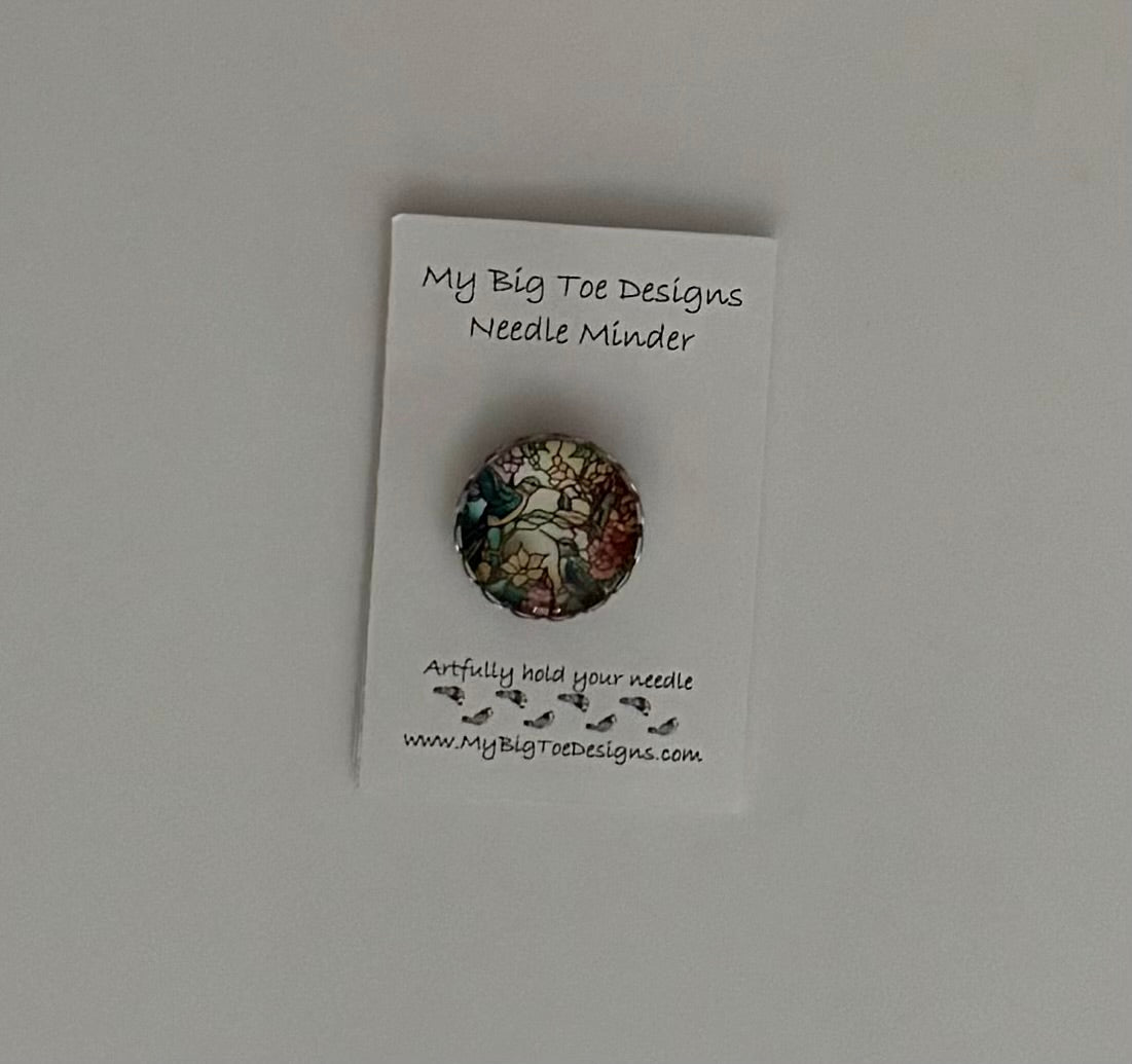 Stained Glass Birds Needle Minder - My Big Toe Designs