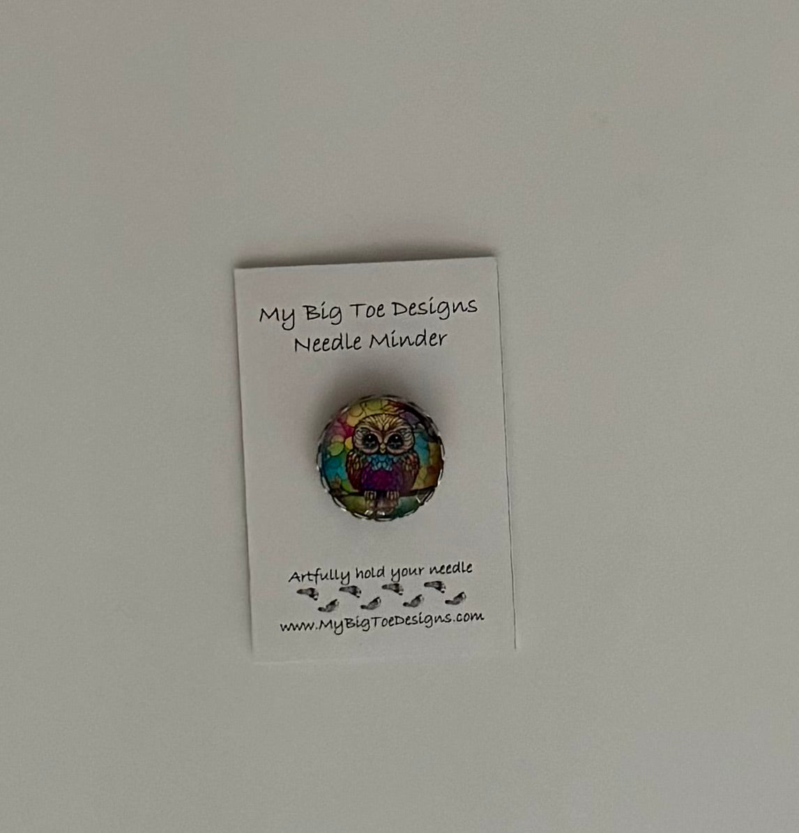 Stained Glass Owl Needle Minder - My Big Toe Designs
