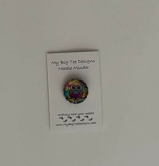 Stained Glass Owl Needle Minder - My Big Toe Designs
