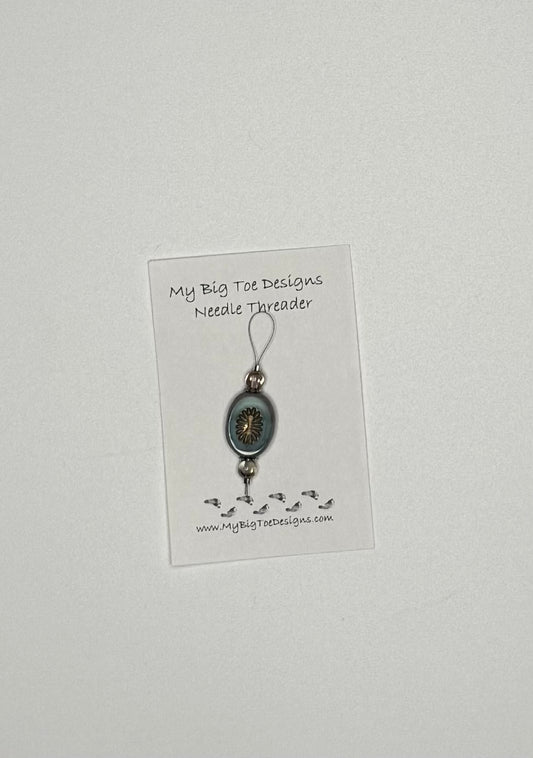 Turquoise Oval Wire Needle Thread - My Big Toe Designs