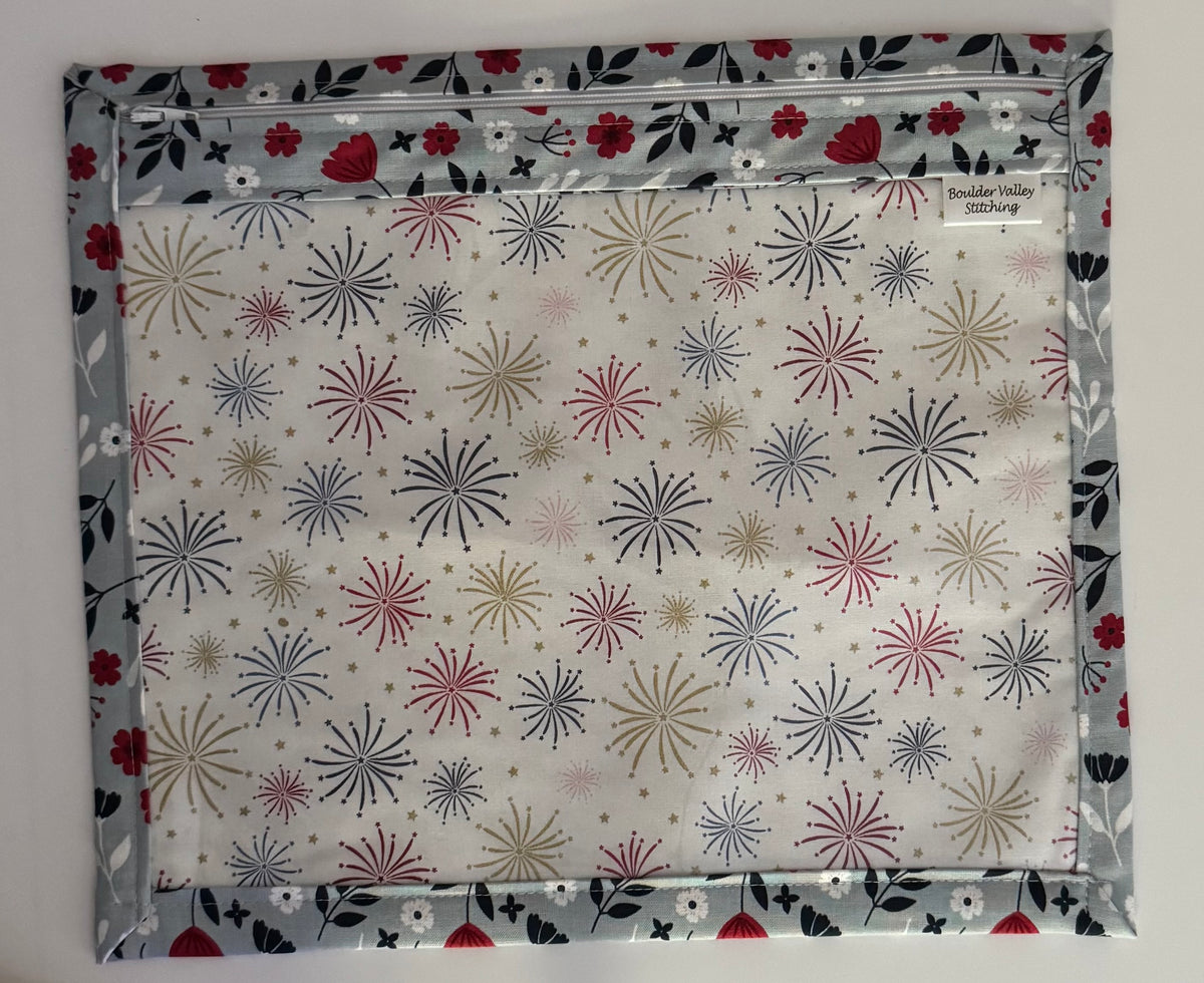 Red Poppy Americana Vinyl Front Project Bag