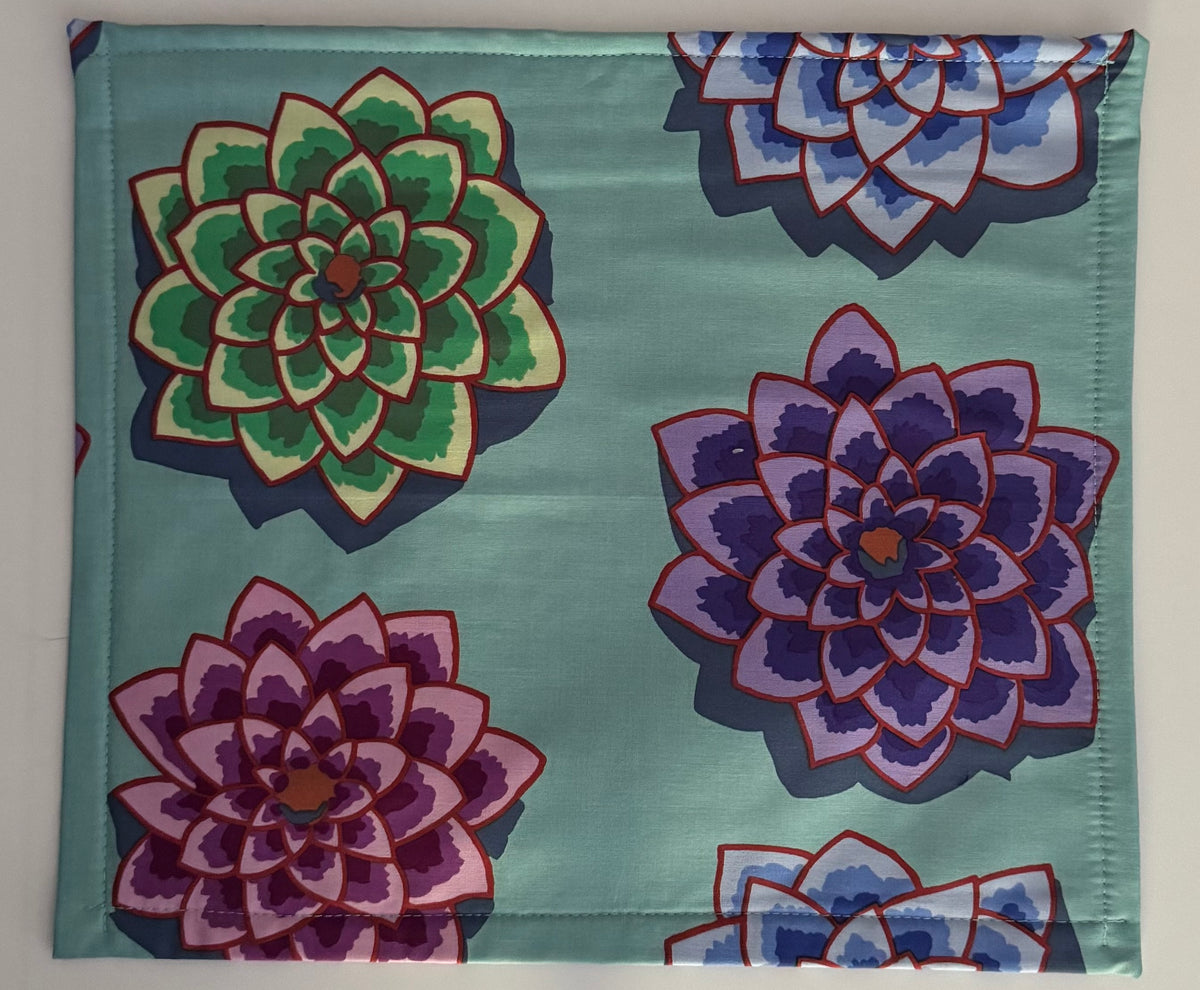 Kaffe Fassett Large Purple and Blue Floral Vinyl Front Project Bag