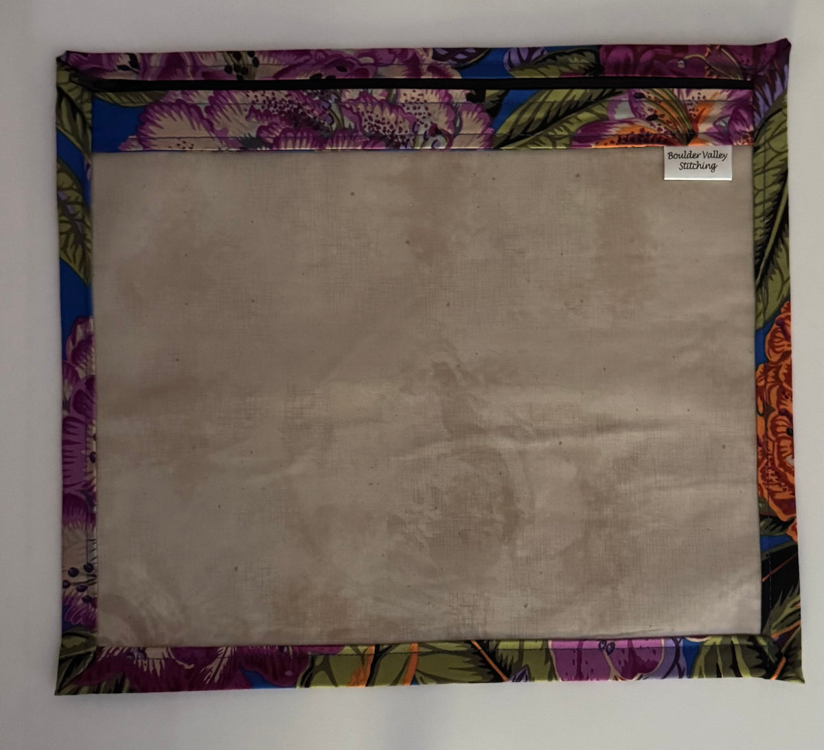 Kaffe Fassett Large Purple Cactus Flower Vinyl Front Project Bag