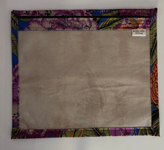Kaffe Fassett Large Purple Cactus Flower Vinyl Front Project Bag