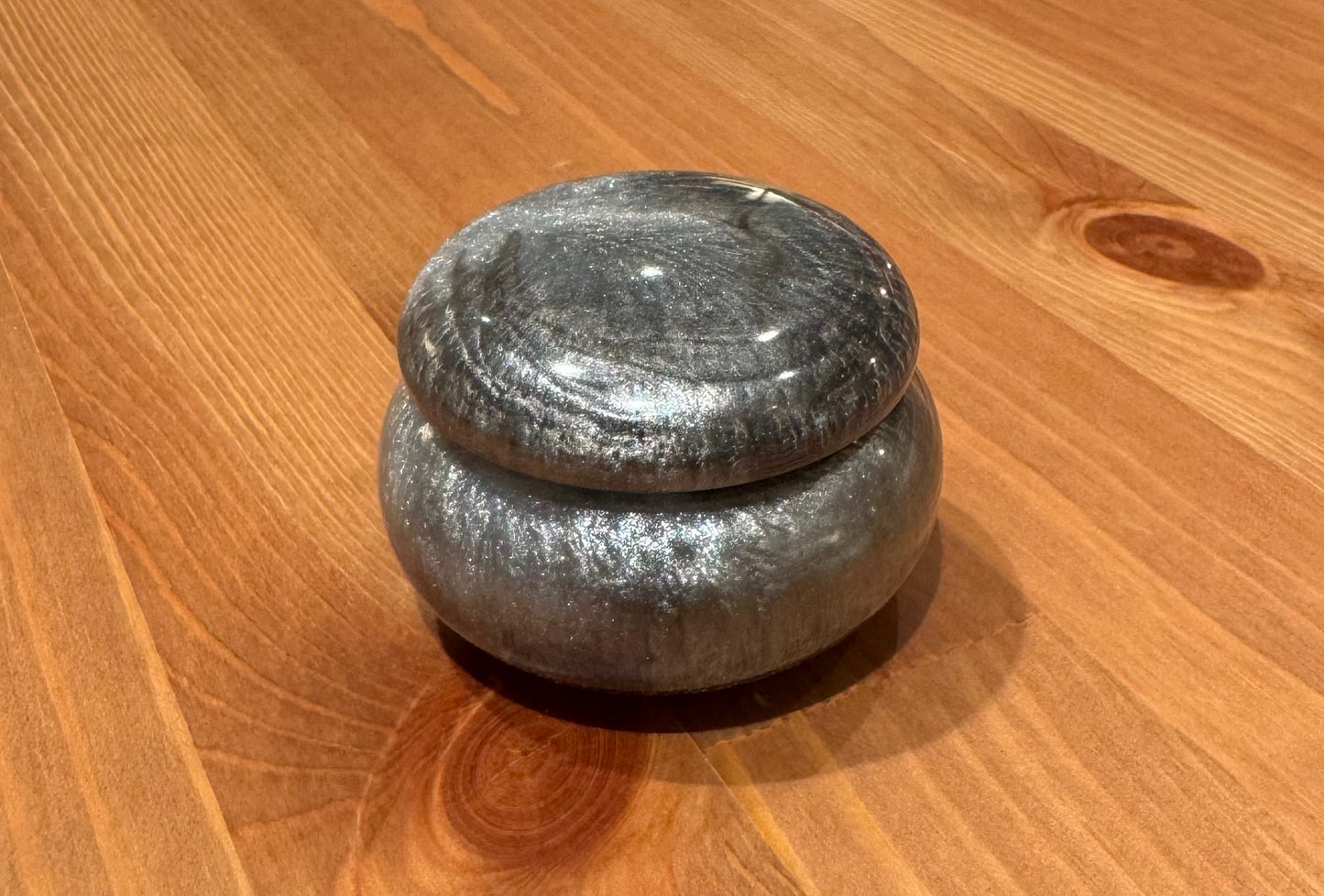Small Resin ORT Jar - Dark Gray Shimmer Sparkle