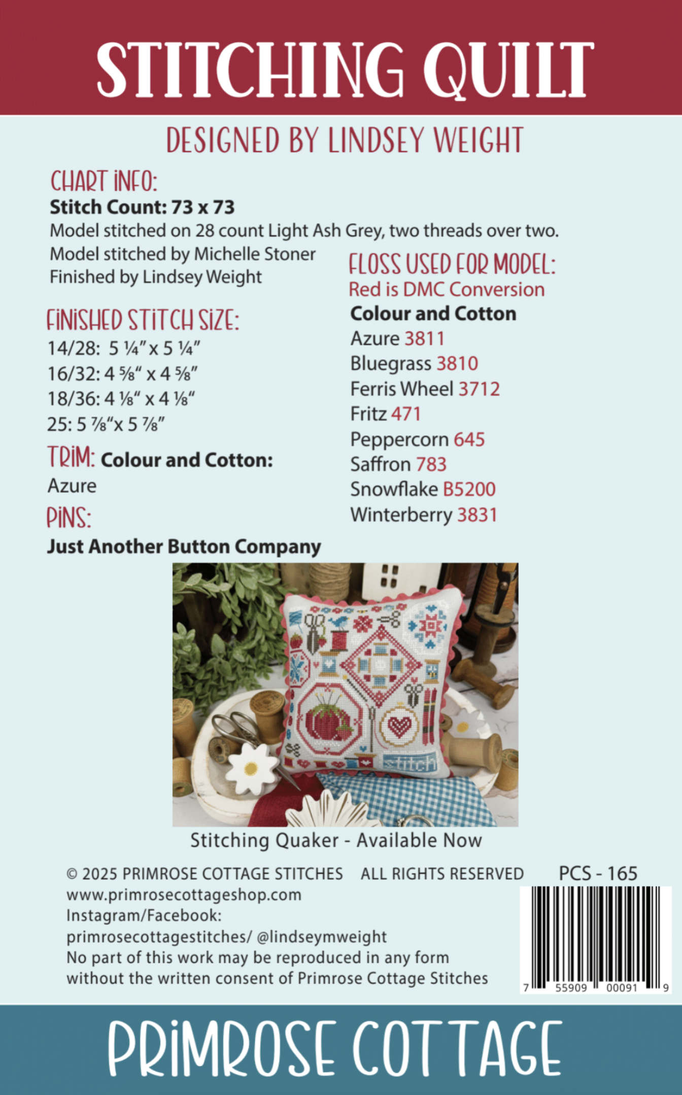 Stitching Quilt - Primrose Cottage