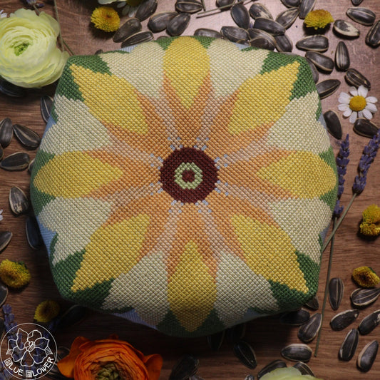 Sunflower Biscornu - The Blue Flower