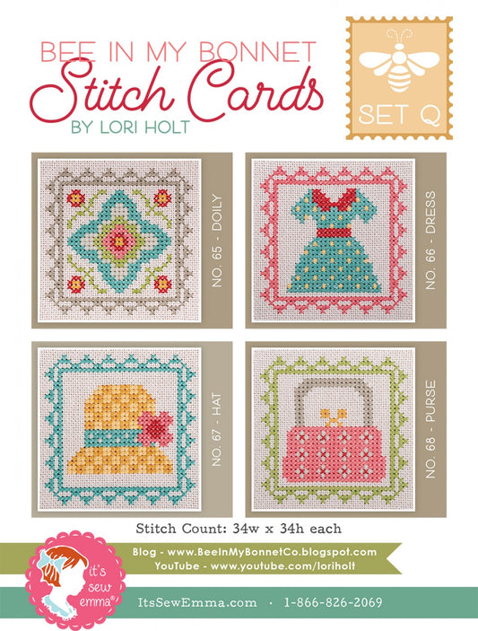 Bee In My Bonnet Stitch Cards Set Q - Lori Holt