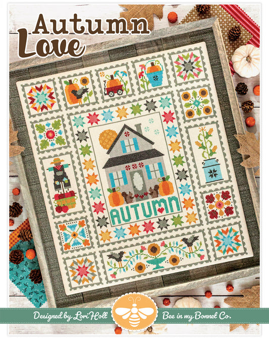 Autumn Love Cross Stitch Pattern - Bee In My Bonnet - Lori Holt