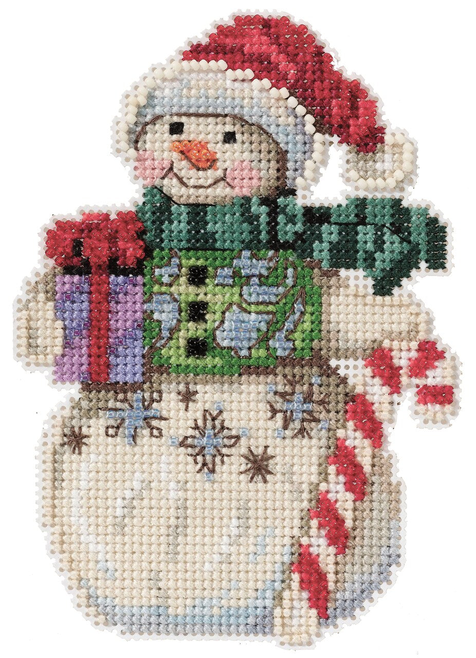 Snowman with Candy Cane - Beaded Cross Stitch Kit - Jim Shore by Mill Hill