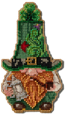 Leprechaun Gnome Beaded Cross Stitch Kit - Jim Shore by Mill Hill