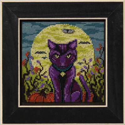 Spooky Cat - Buttons and Beads Autumn Series - Beaded Cross Stitch Kit - Mill Hill