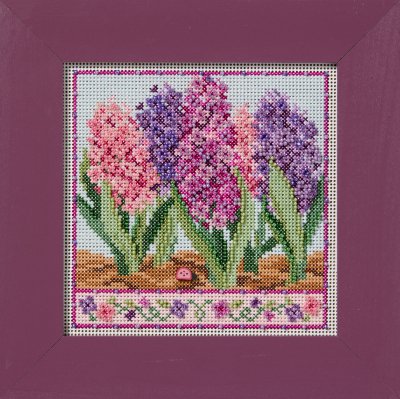 Hyacinths - Main Street Series - Beaded Cross Stitch Kit - Mill Hill
