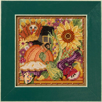 Fall Collage Beaded Cross Stitch Kit - Mill Hill