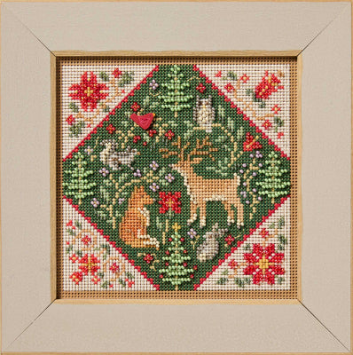 Forest Folk Art Beaded Cross Stitch Kit - Mill Hill