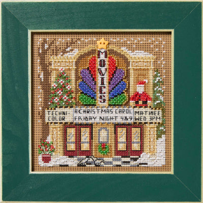 Movie Theater - Christmas Village - Beaded Cross Stitch Kit - Mill Hill