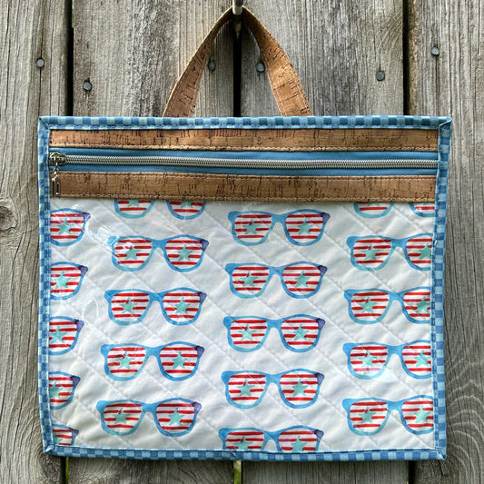 Medium Vinyl Front Sunnies Project Bag by Whiskey Glass Designs